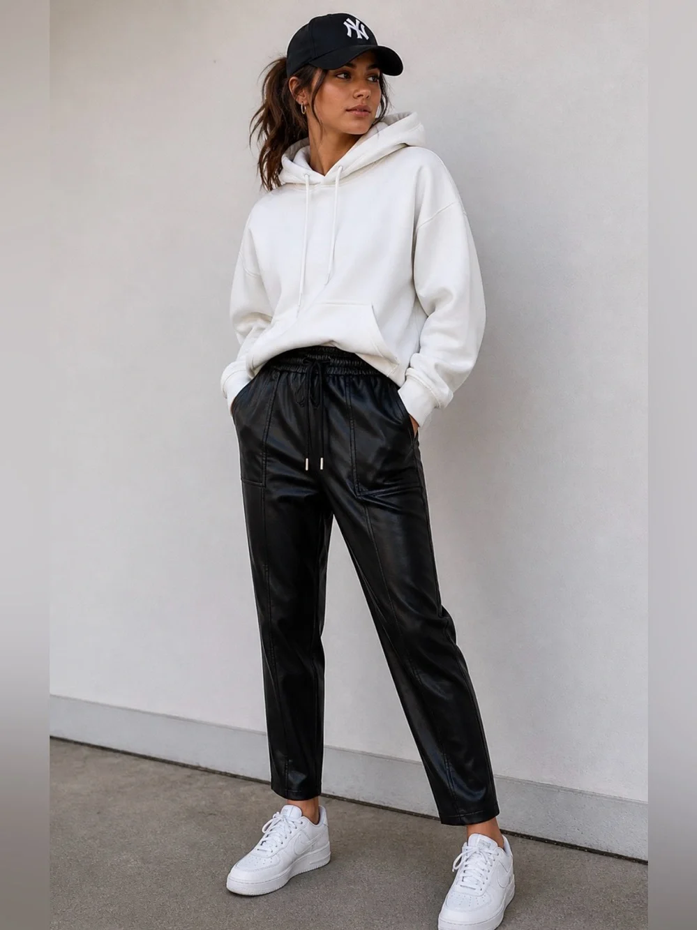 NWOT Blank NYC faux vegan leather cargo/utility style pants. Women’s 31 (12).